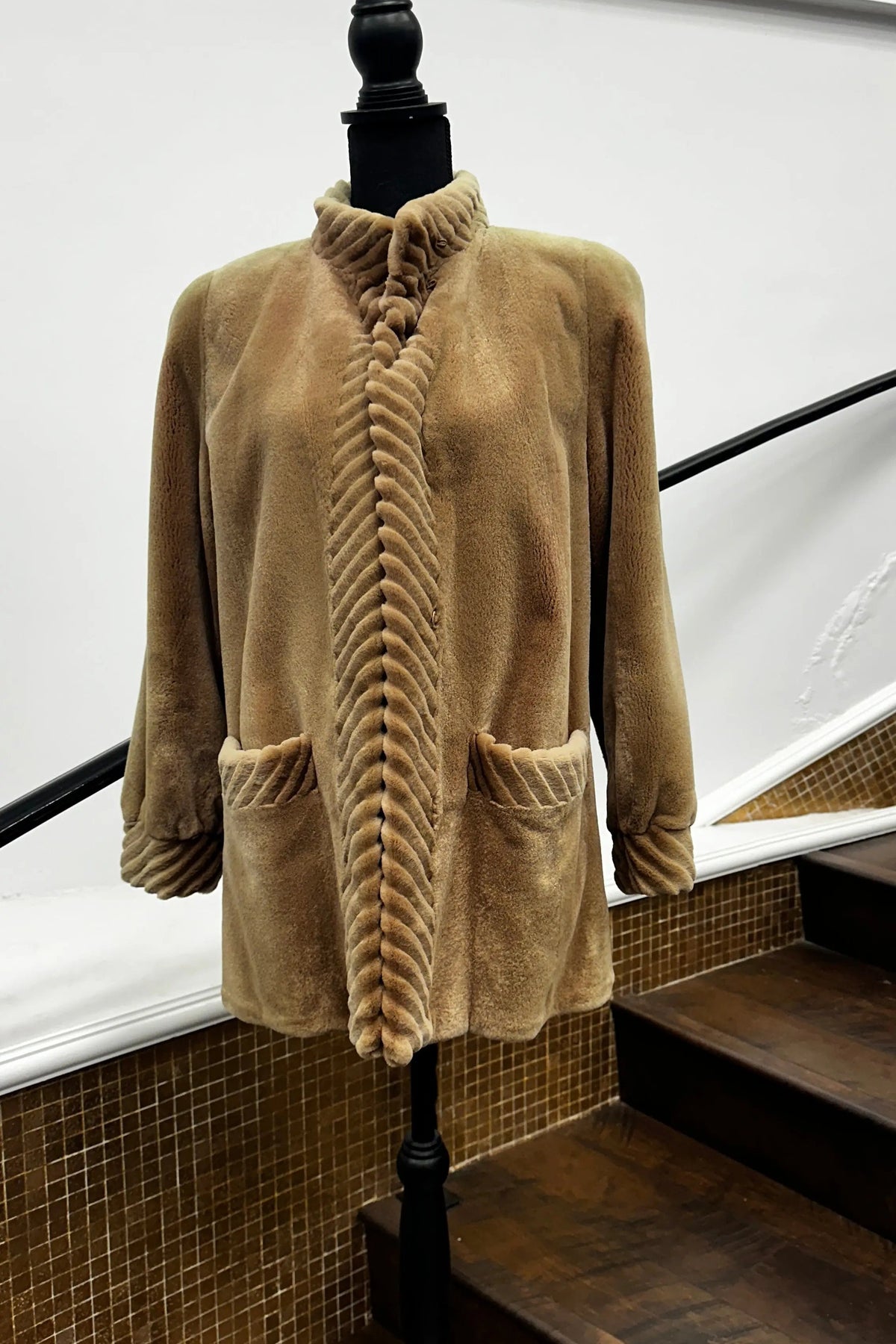 Vintage Sheared Beige Mink Stroller