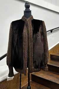 Vintage Sheared Brown Seal Sweater Jacket