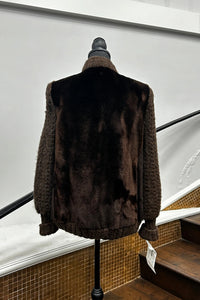 Vintage Sheared Brown Seal Sweater Jacket