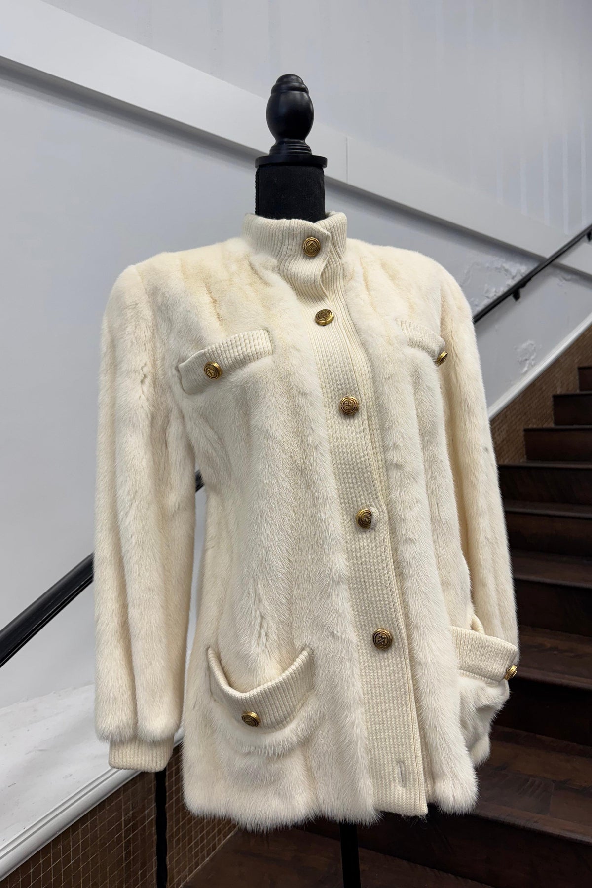 Vintage White Mink Sweater Jacket