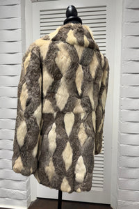 Vintage White & Grey Rabbit Jacket