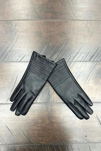 Black Gloves w/ Lines Across Top