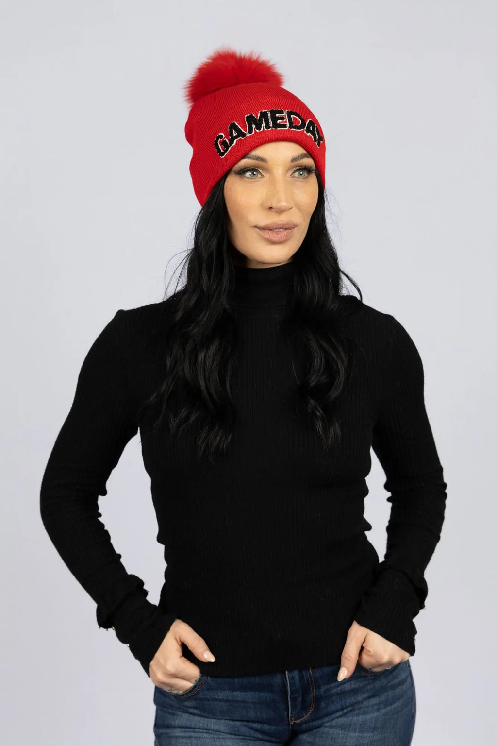 Game Day Beanie with Fox Pom – LaBelle Since 1919 display picture 2