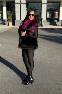 Oversized Fox Collar with Ruffle Trim