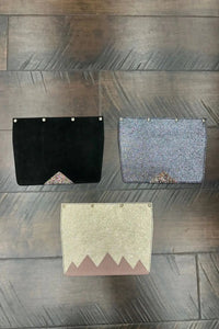 Interchangeable Flaps for Black Sweetchy Leather Handbag