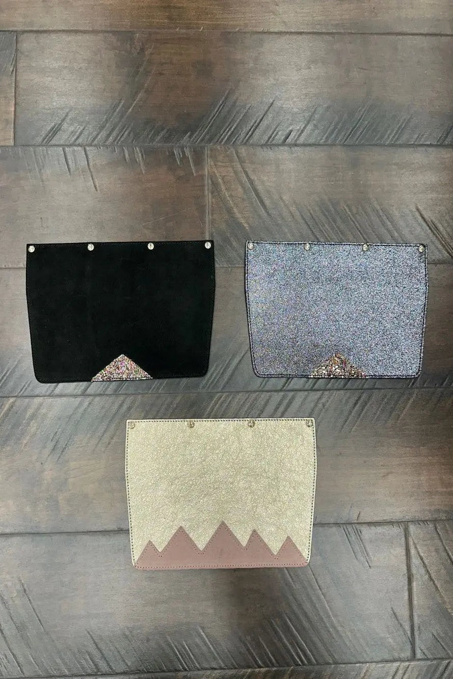 Interchangeable Flaps for Black Sweetchy Leather Handbag