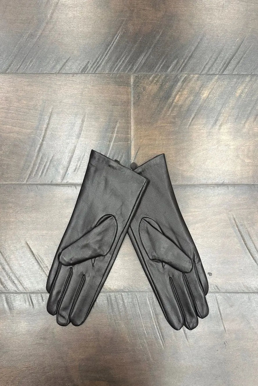 Leather Gloves w/ Ribbed Top