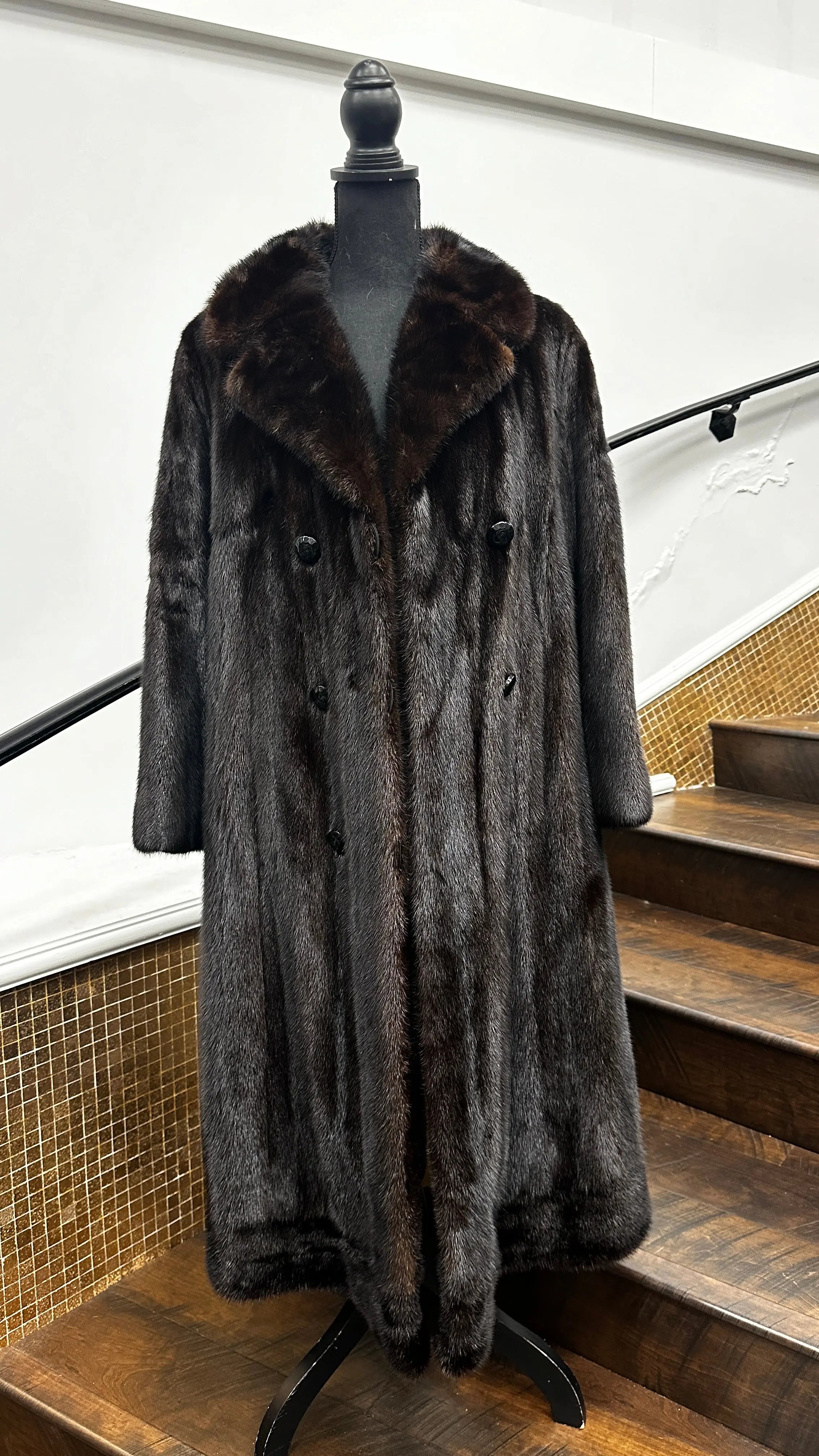 Vintage Mahogany Mink Reversible 7/8 Coat