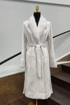 White Grooved Sheared Mink Coat