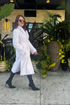 White Grooved Sheared Mink Coat