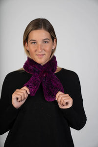 Dyed Purple/Black Knitted Scarf