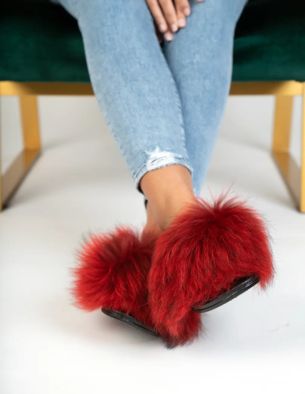 LaBelle Since 1919 Red Fox w/ Black tips Slippers