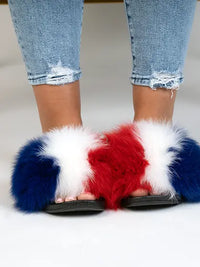 LaBelle Since 1919 Red/White/Blue Fox Slippers