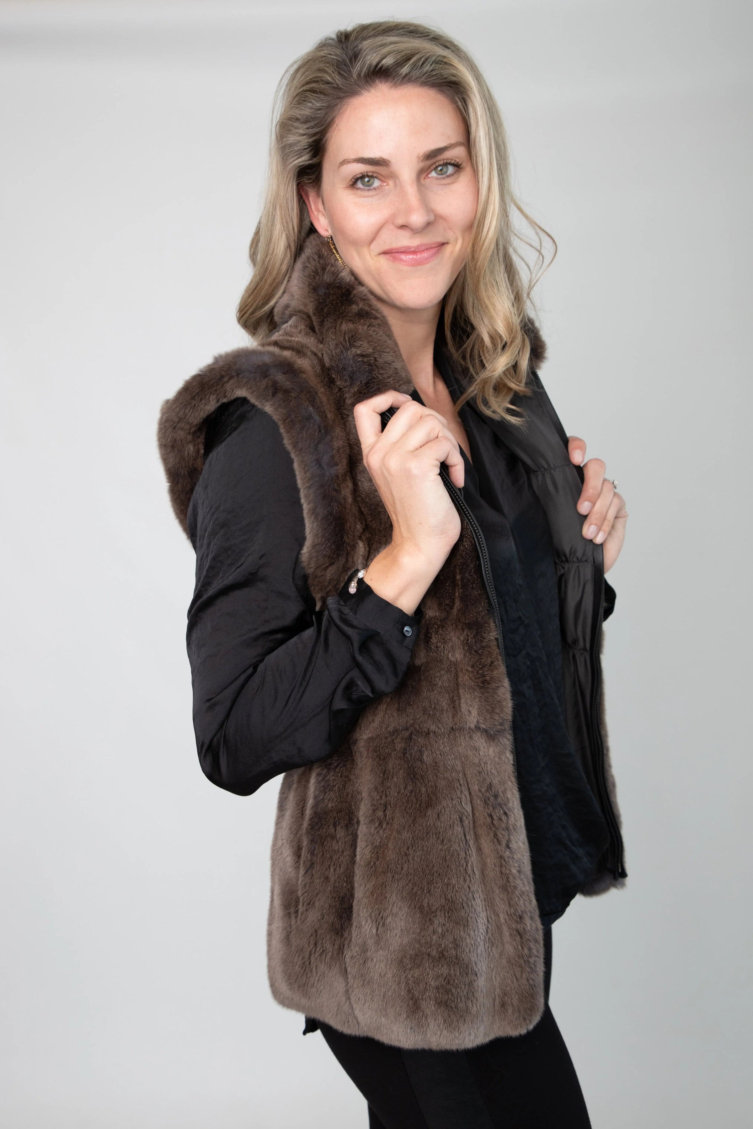 Charcoal/Brown Rexx Reversible Vest