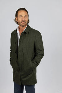 Men's Wool/Cashmere-Green Coat