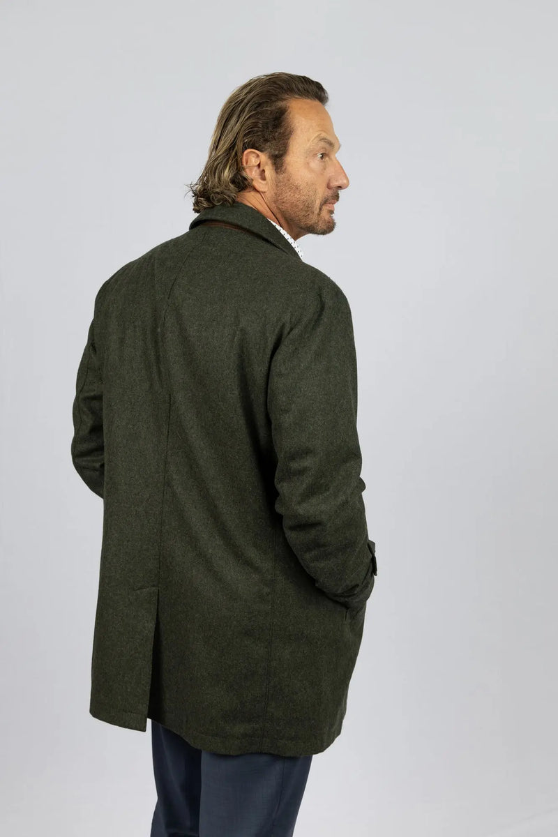 Men's Wool/Cashmere-Green Coat