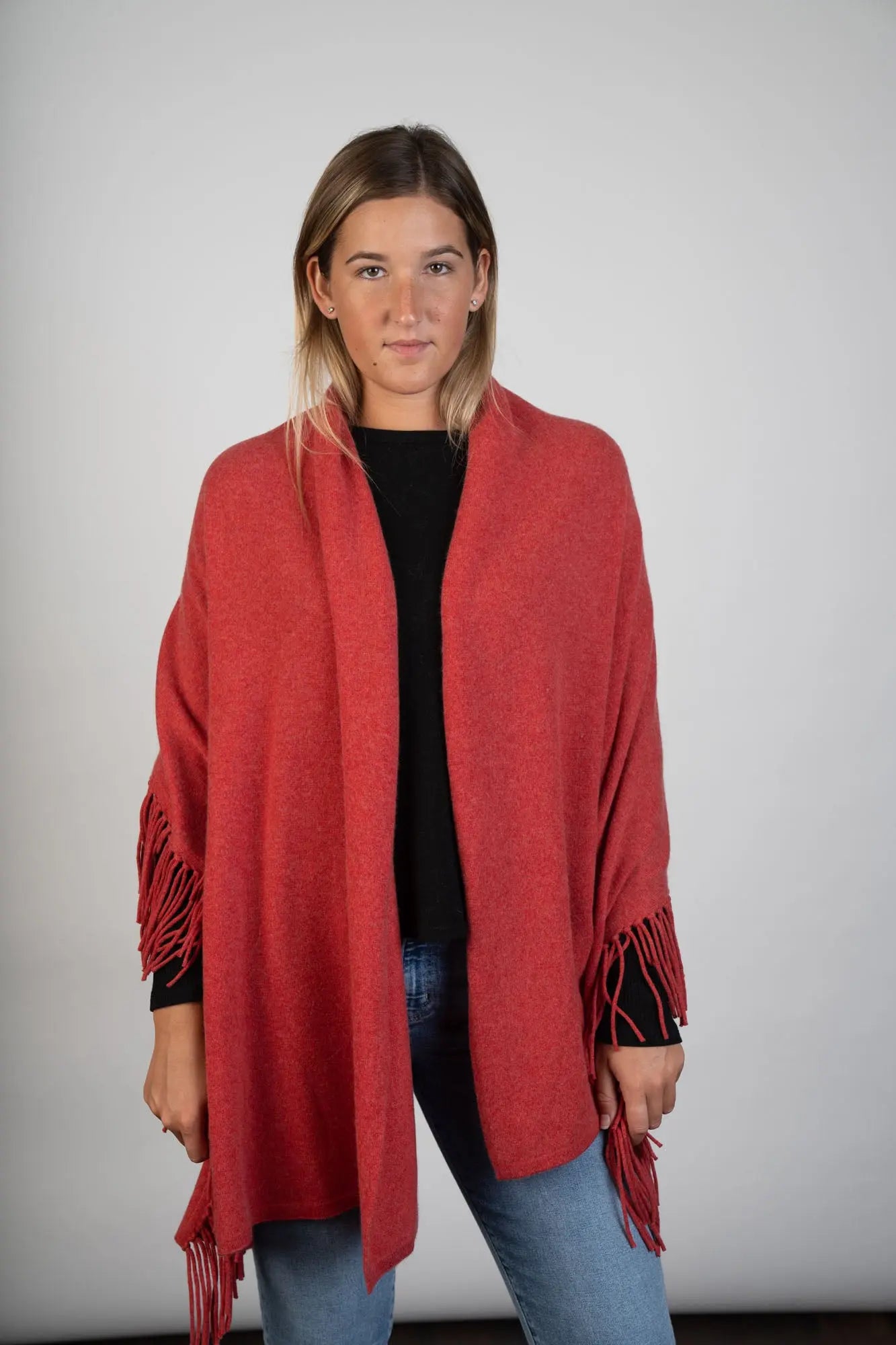 Coral Cashmere Shawl