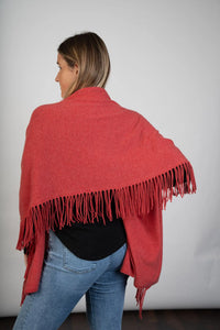 Coral Cashmere Shawl