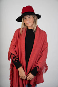 Coral Cashmere Shawl