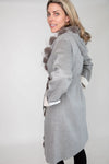 Dino Gaspari White & Grey 100% Wool Reversible Coat