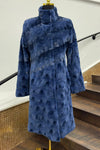 Royal Blue Mink Pieces Semi Sheared Coat