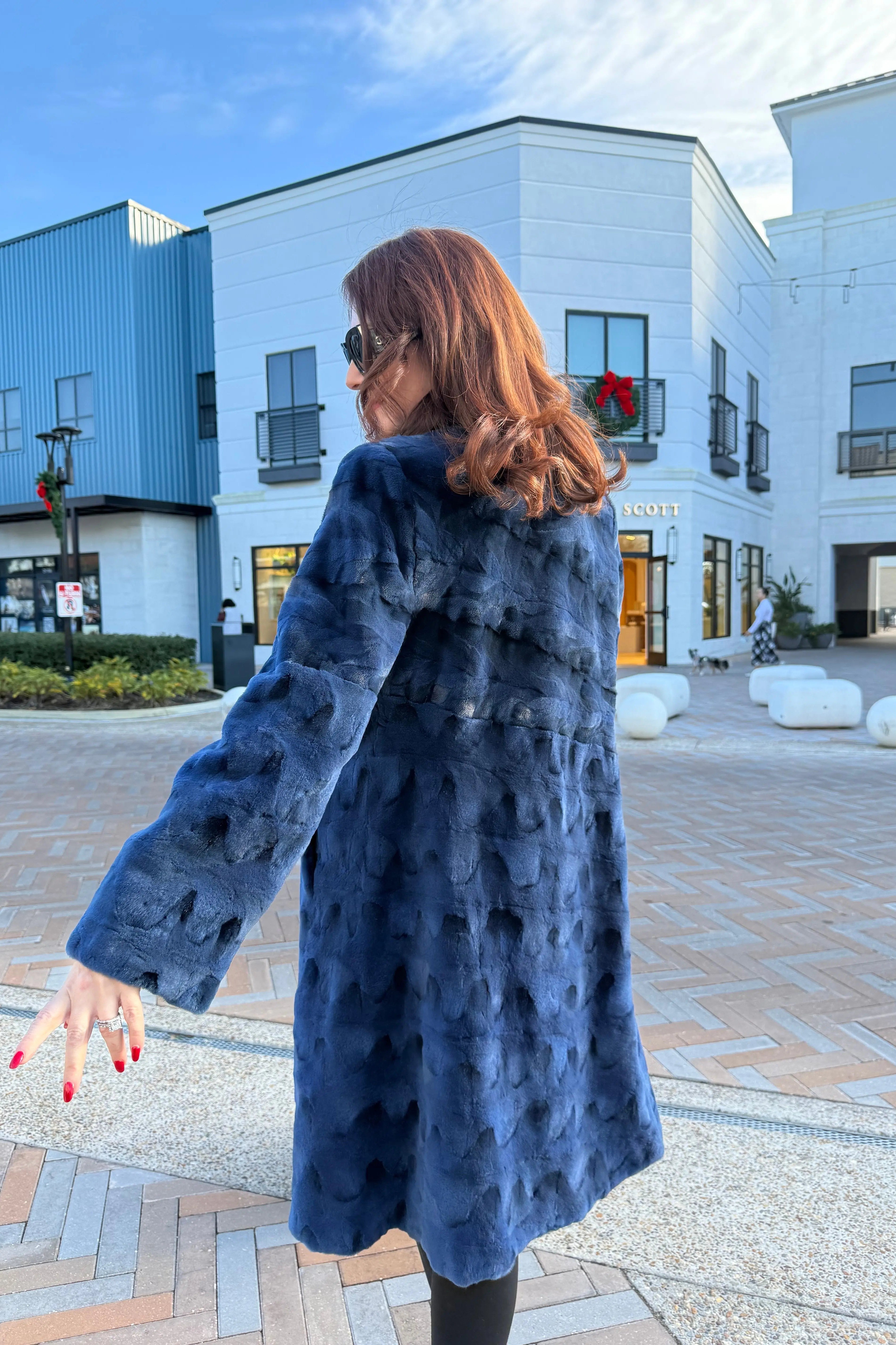 Royal Blue Mink Pieces Semi Sheared Coat – LaBelle Since 1919
