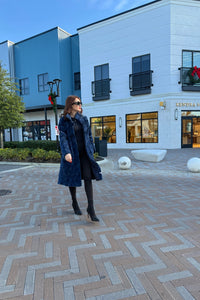 Royal Blue Mink Pieces Semi Sheared Coat