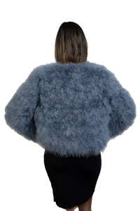 LaBelle Since 1919 Blue Feathered Jacket