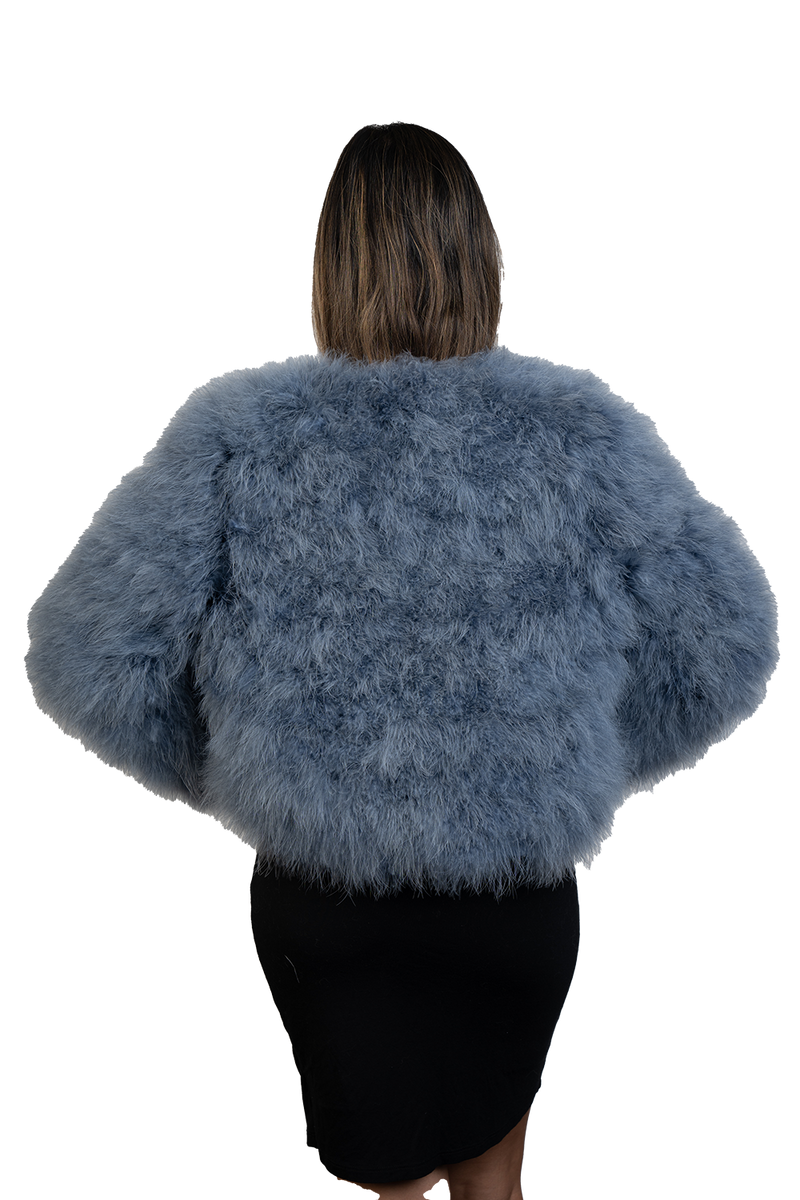LaBelle Since 1919 Blue Feathered Jacket
