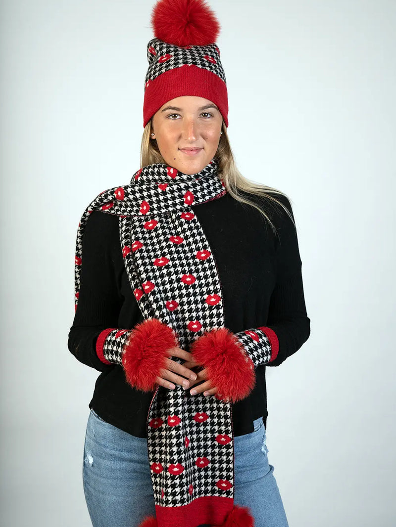 LaBelle New Collections Red Lips Knitted Hat