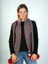 LaBelle New Collections Red Lips Knitted Scarf with PomPoms