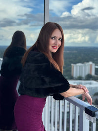 LaBelle Since 1919 Black 3-Tier Mink Stole