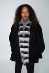 Black Cashmere Cape with Chinchilla Trim