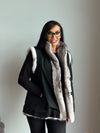 LaBelle Since 1919 Black Cross Mink Reversible Vest