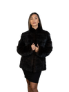 LaBelle Since 1919 Black Female Horizontal Mink Jacket