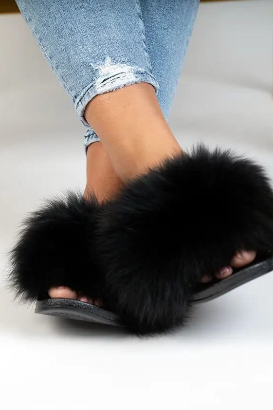 Black Fox Slippers