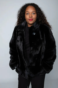 LaBelle Since 1919 Black Horizontal Mink Jacket