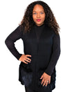 Black Knit Vest with Black Fox Pockets