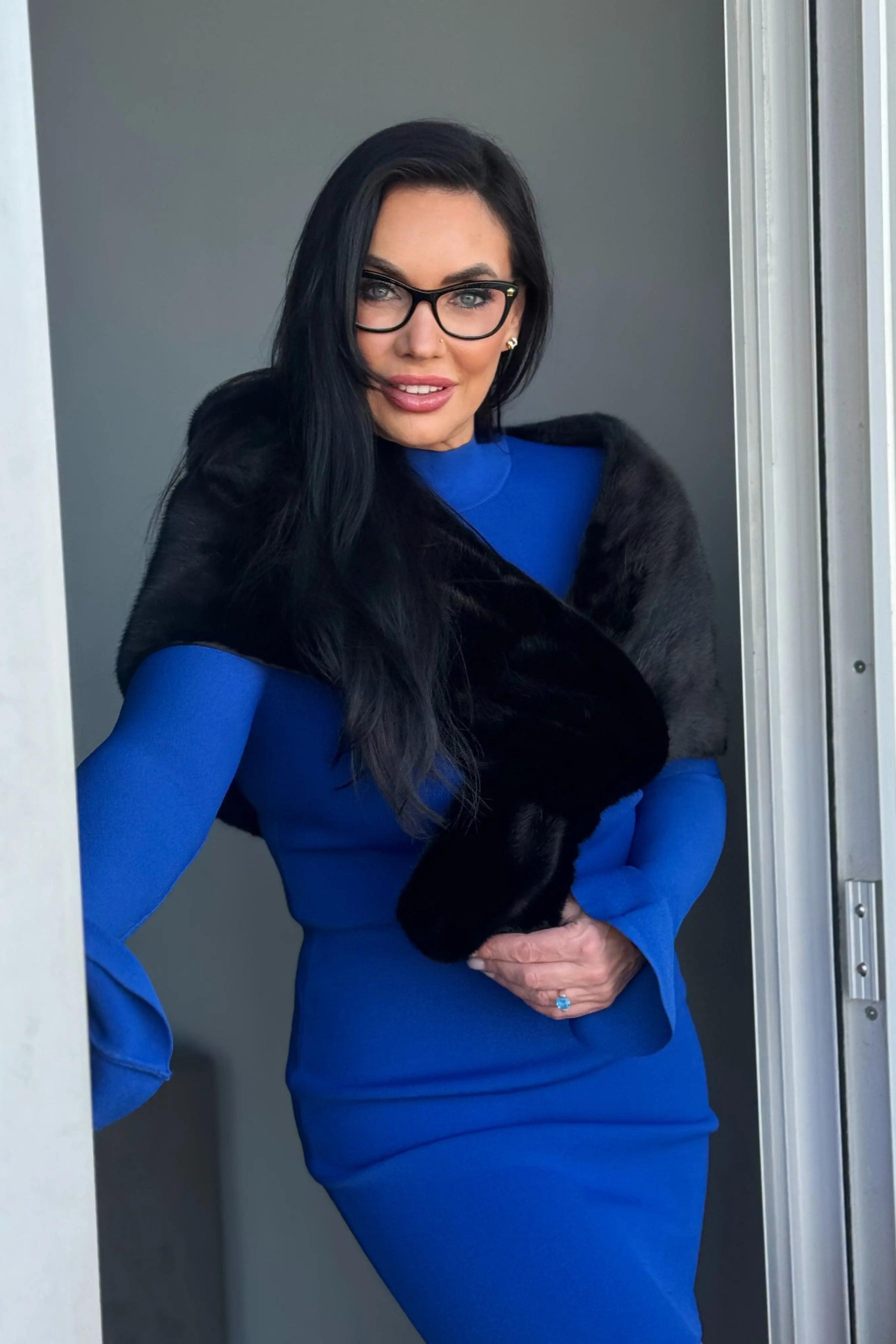 Black Mink Fancy Stole