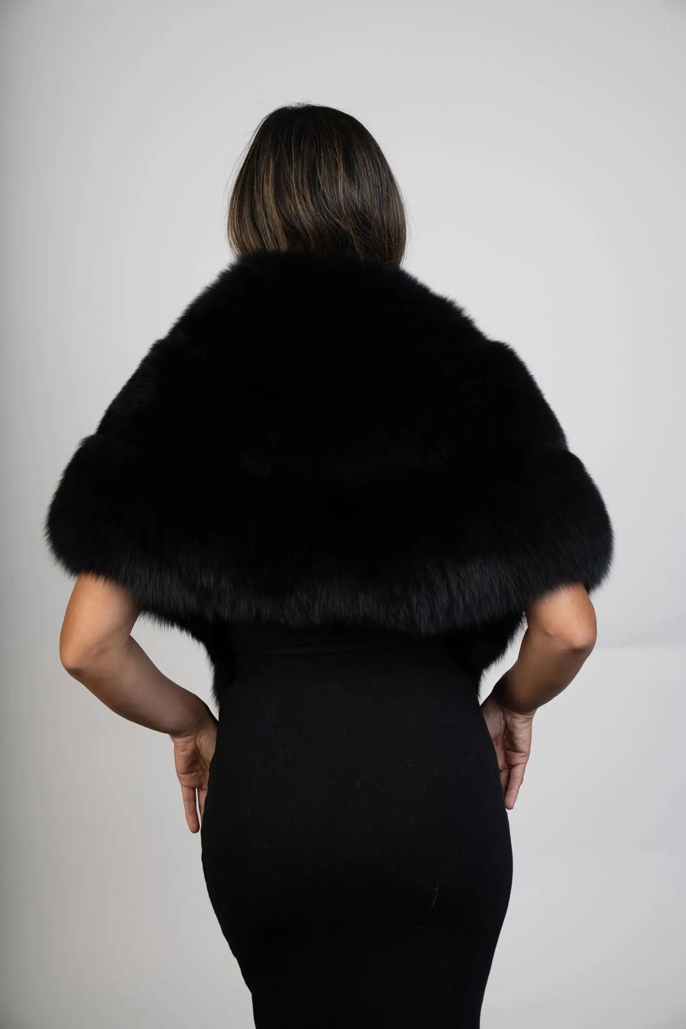 Black Mink & Black Fox Cape