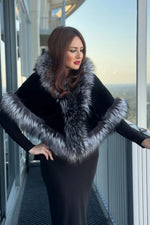 Black Mink & Silver Fox Cape