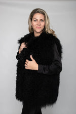 Black Mongolian Lamb Vest
