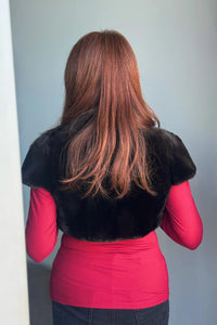 Black Sheared Mink Capelet