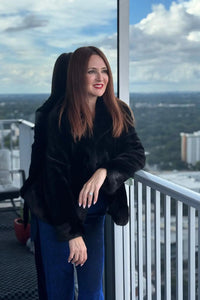 Black Sheared Mink Jacket