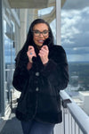 Black Sheared Mink Reversible Jacket with Rexx Rabbit Trim