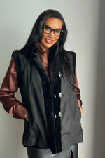 Black Sheared Mink Reversible Vest