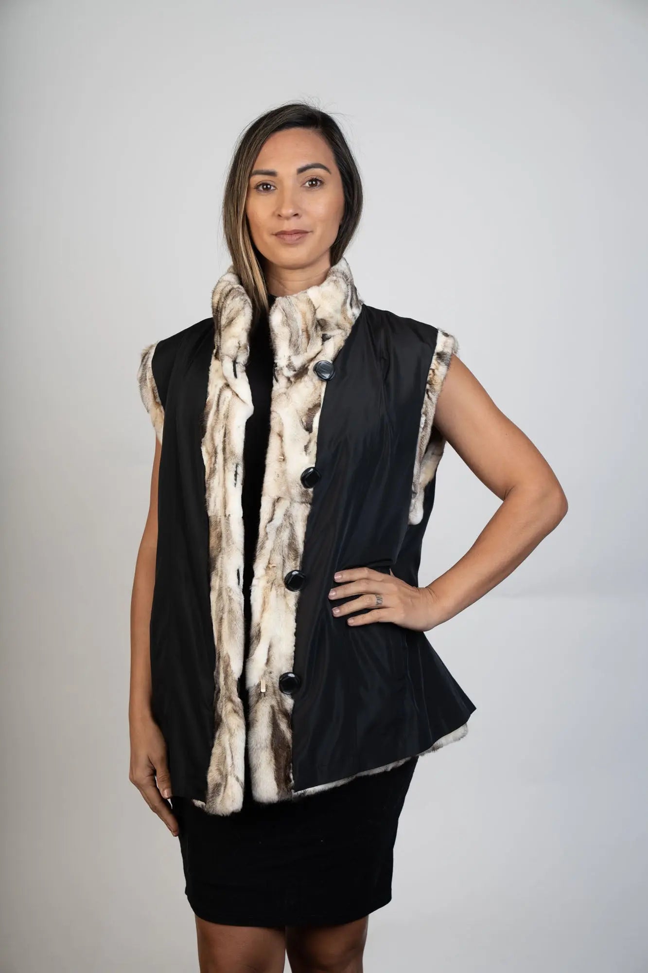 Bleached Section Mink Reversible Vest