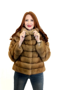 LaBelle Since 1919 Brown Horizontal Sable Jacket