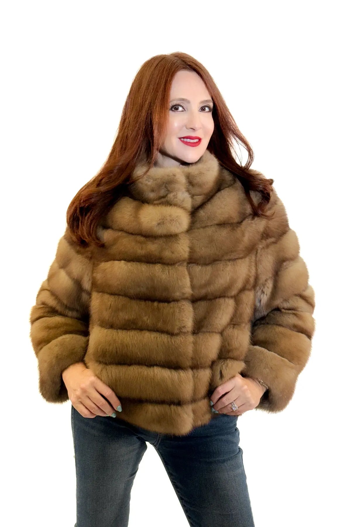 LaBelle Since 1919 Brown Horizontal Sable Jacket
