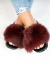 LaBelle Since 1919 Burgundy Fox Slippers